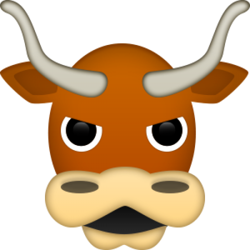 Cow Head Emoji - University Of Texas Emoji (500x500), Png Download