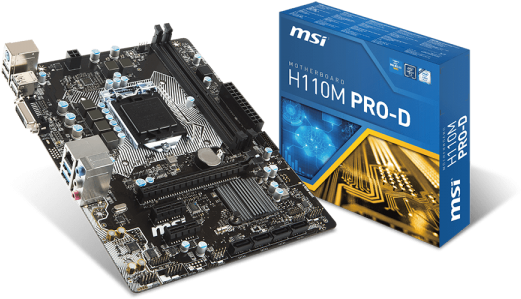 Intel H110 Motherboards H110m Pro-d - Msi H110m Pro-d Micro Atx Motherboard - Lga1151 Socket (600x480), Png Download