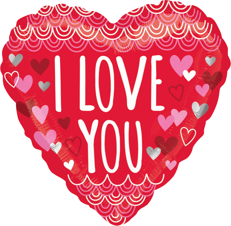 Helium Ballon Hart I Love You 45cm Leeg Of Gevuld - (739x721), Png Download