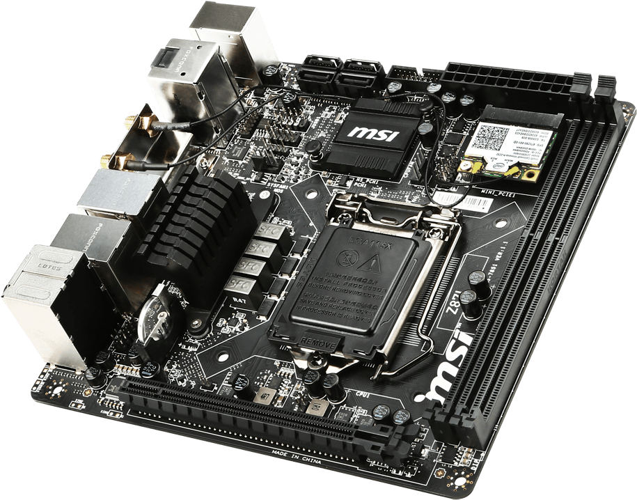 Msi H97i Ac Mini Itx Motherboard - Lga1150 Socket (1000x810), Png Download