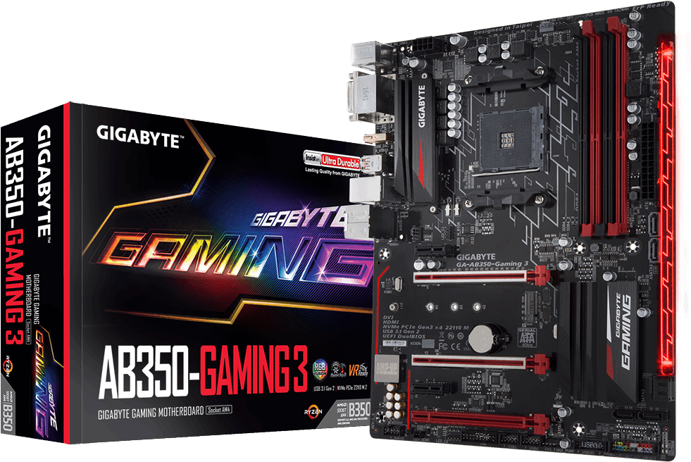 Gigabyte Ga Ab350 Gaming 3 (1000x675), Png Download