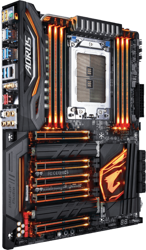 The Motherboard Has A Solid Power Delivery System Which - Gigabyte X399 Aorus Gaming 7 (484x827), Png Download