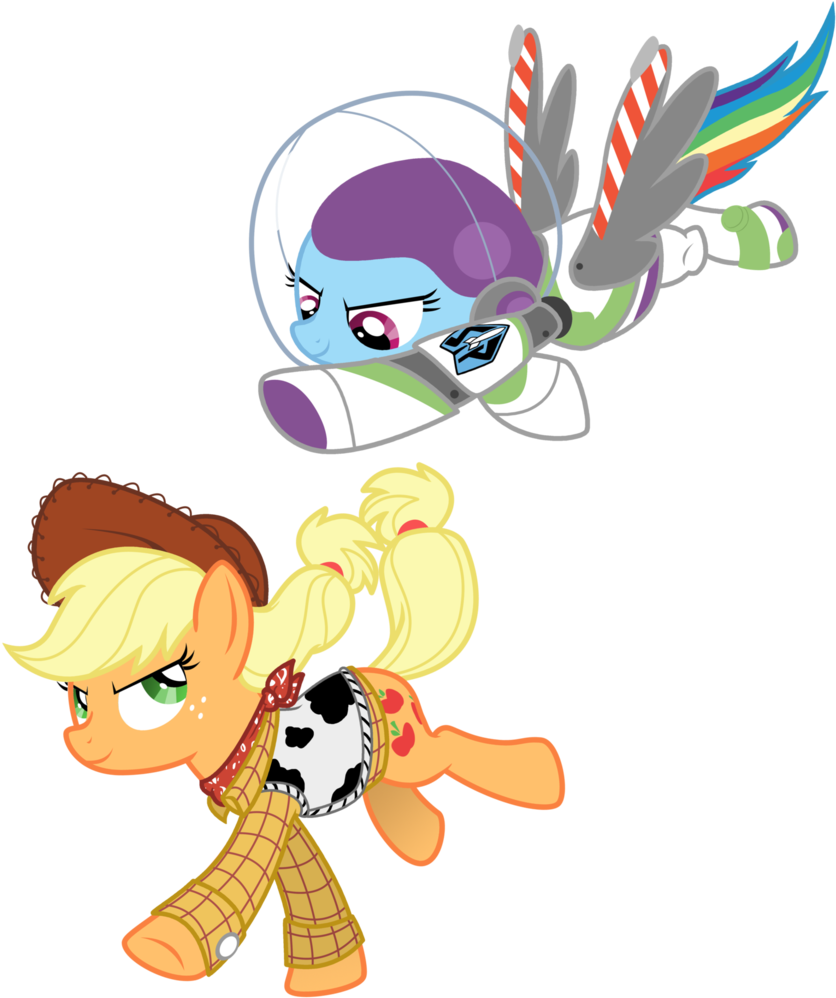 Lostinthetrees, Buzz Lightyear, Clothes, Cosplay, Costume, - Applejack Y Rainbow Dash (874x1024), Png Download