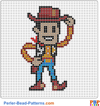 Perler Bead Pattern Woody-toy Story - Perler Beads Toy Story (350x350), Png Download
