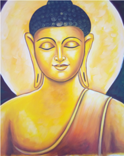 Buddha Dhyan Mudra Hand Painted Hand Mudras, Spiritual - Gautama Buddha (500x500), Png Download