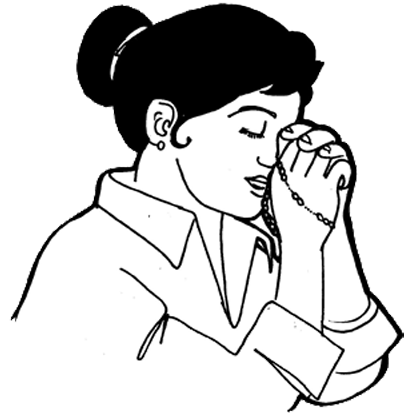 Filename - - Praying Woman Cartoons Transparent (415x468), Png Download