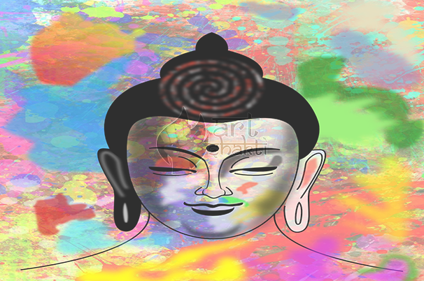 Abstract Buddha Spectrum Contemplation - Gautama Buddha (606x402), Png Download