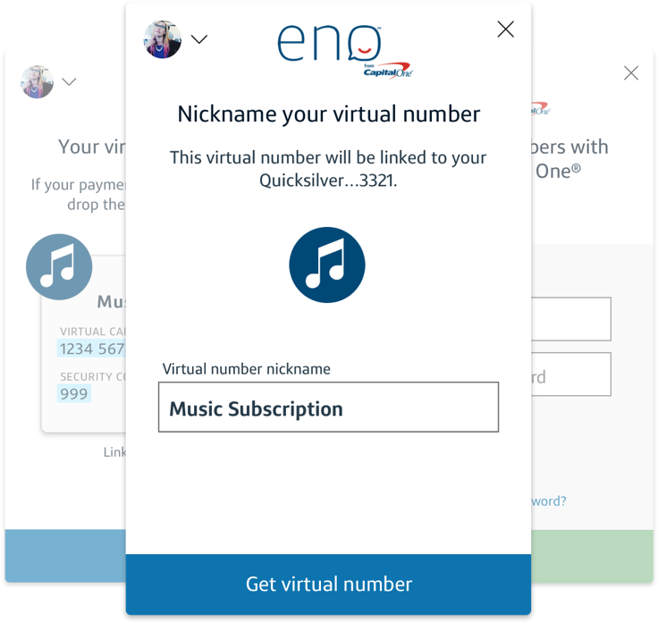 Eno Login - Capital One Virtual Card Numbers (736x696), Png Download
