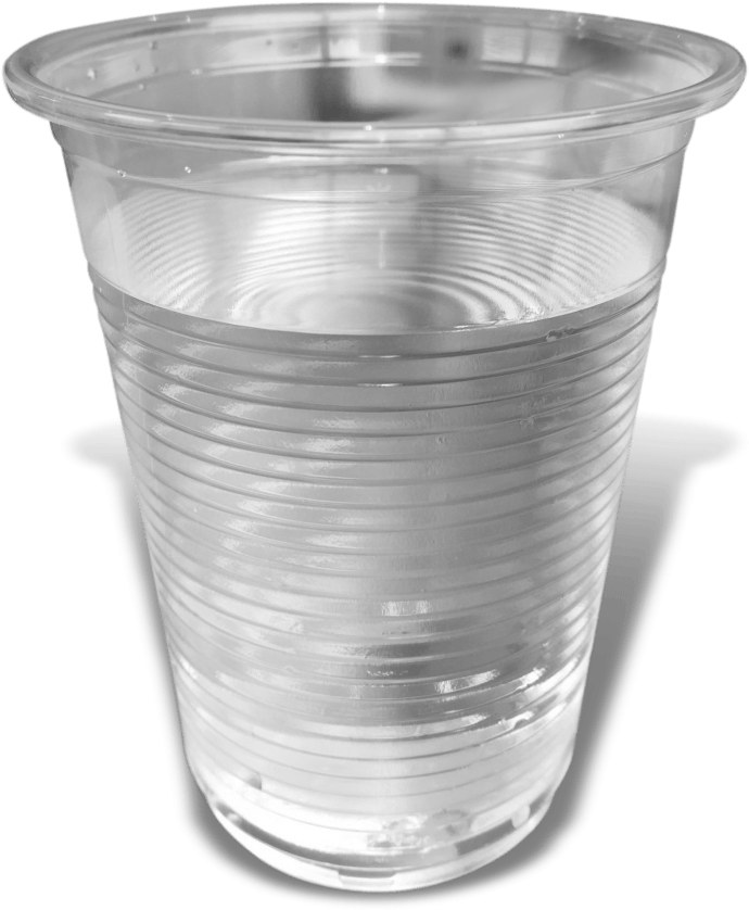 Miw Water Dispenser 7oz Plastic Clear Cup - Plastic Cup With Water (1200x1200), Png Download
