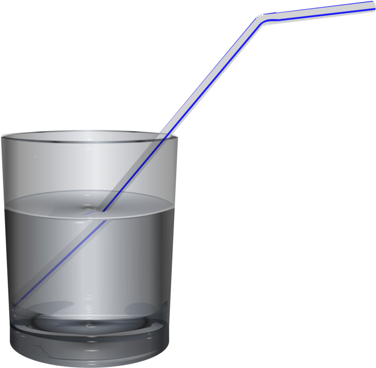 Glass Drinking Straw Water Cup - Cup Of Water With Straw (774x750), Png Download