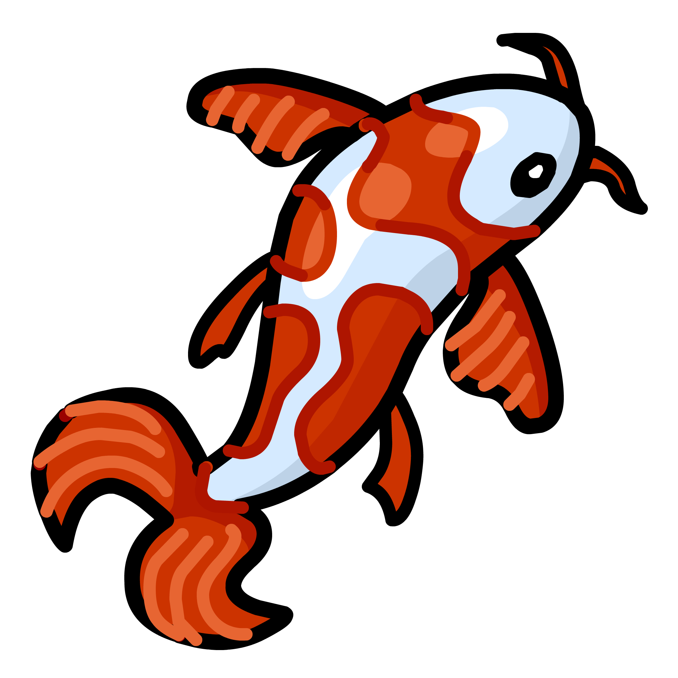 Koi Fish Pin - Club Penguin Pins (2185x2185), Png Download