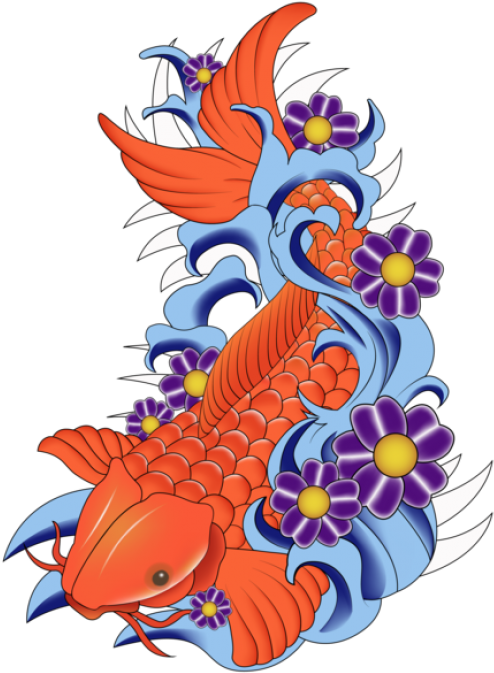 Koi Fish Vector Art - Koi Fish Free Vector (518x690), Png Download