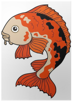 Koi Fish Cartoon Drawing (400x400), Png Download