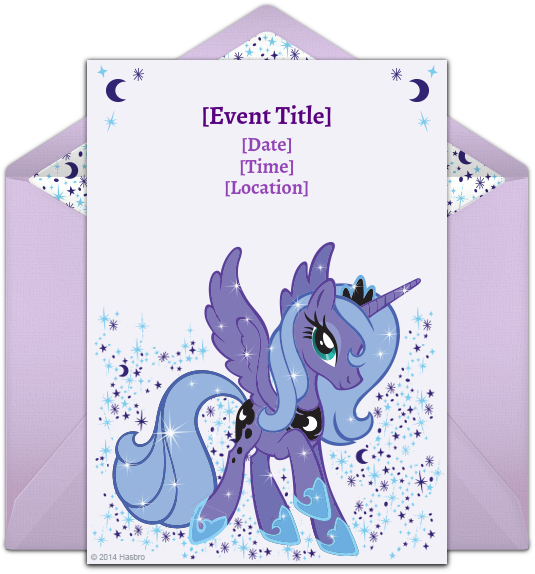 Customizable, Free Princess Luna Online Invitations - My Little Pony St Mlp Luna01 'luna' Car Window Decal (650x650), Png Download
