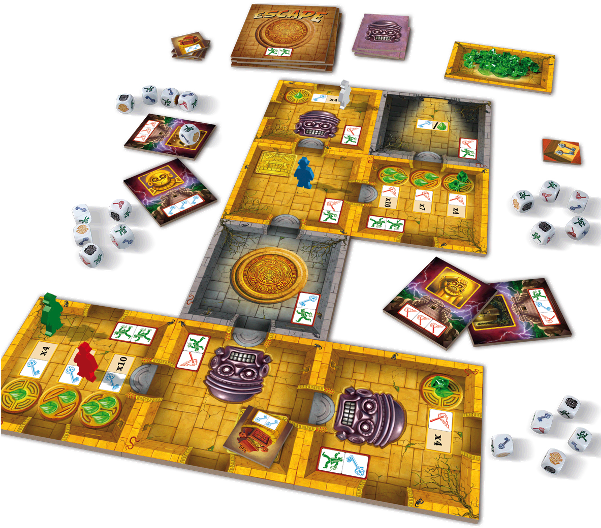 Cooperative - Queen Games Escape The Curse Of The Temple Board Game (600x600), Png Download