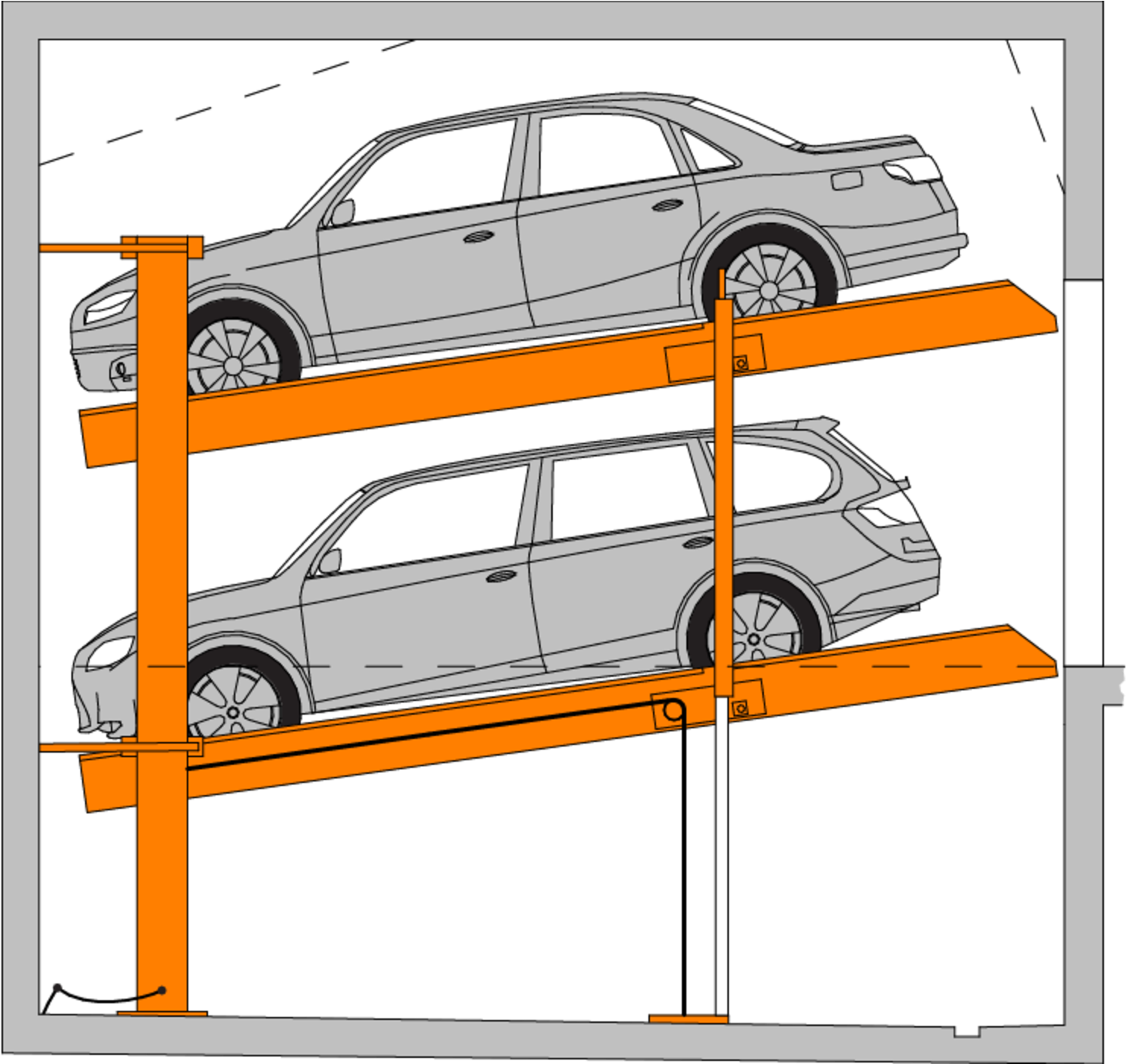 Garage Clipart Parked Car - Klaus Parking System (1600x1400), Png Download