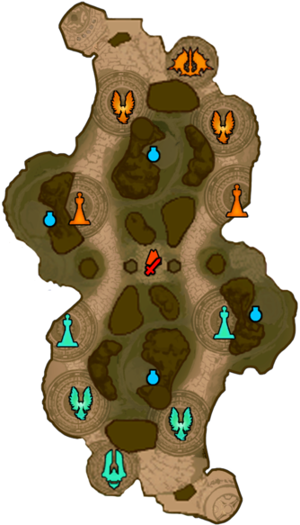 Clashv4 Minimap - Smite Old Clash Map (600x600), Png Download