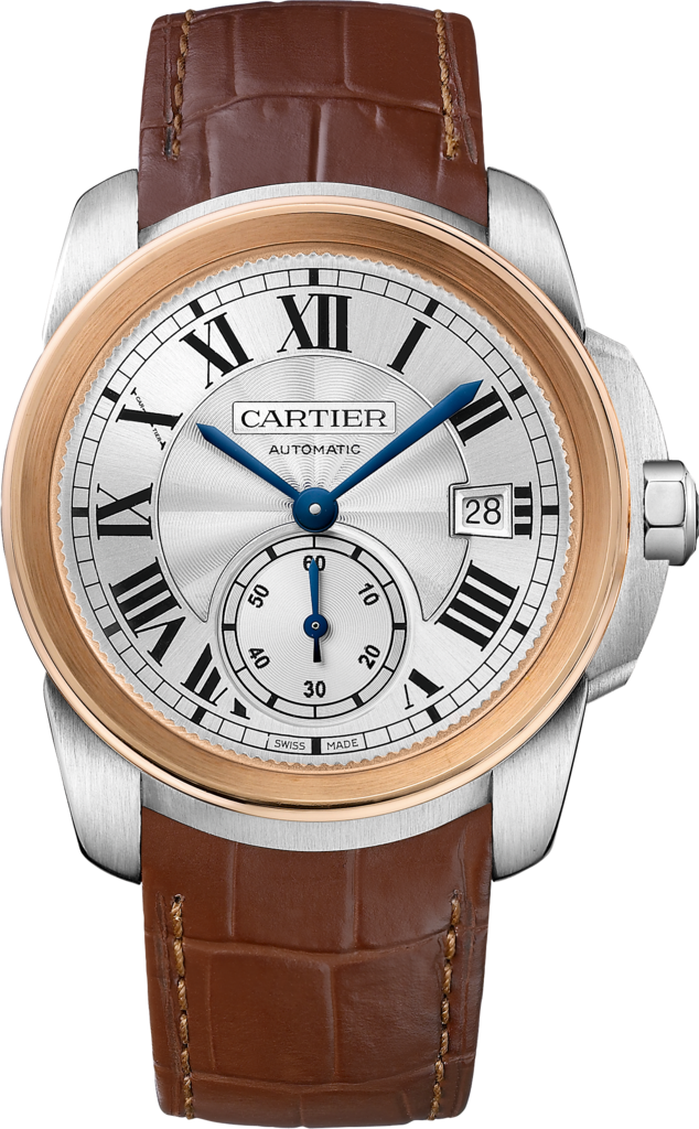 Calibre De Cartier Watch38 Mm, Steel, - Calibre De Cartier (634x1024), Png Download