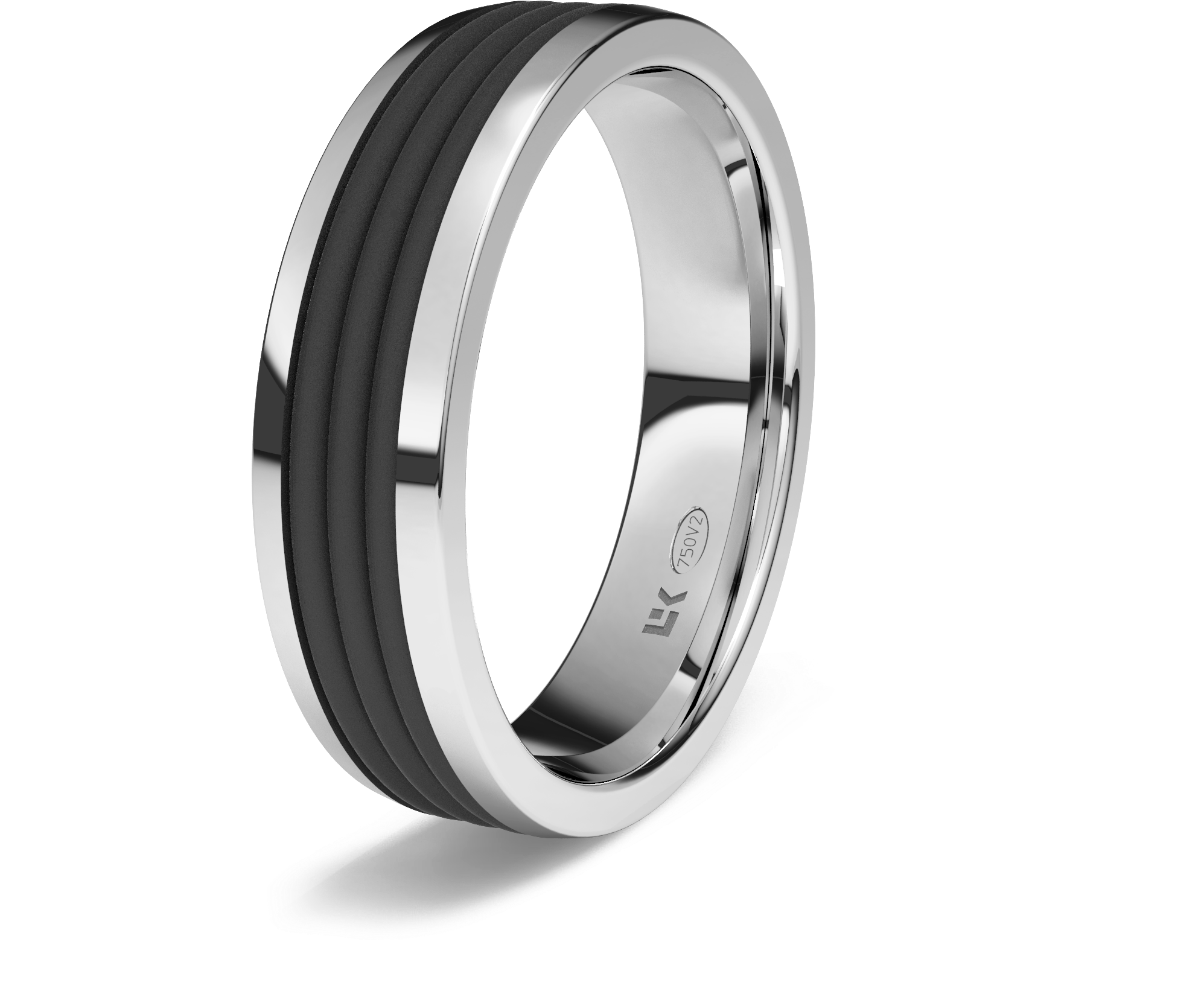 Y A Ti, ¿te Gustan Las Alianzas Originales - Mens Wedding Band Carbon Fiber White Gold (2000x2000), Png Download