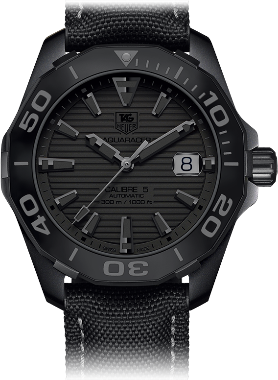 Aquaracer Calibre 5 WAY218A.FC6362 MKF Black Titanium Black Dial Swiss 2824