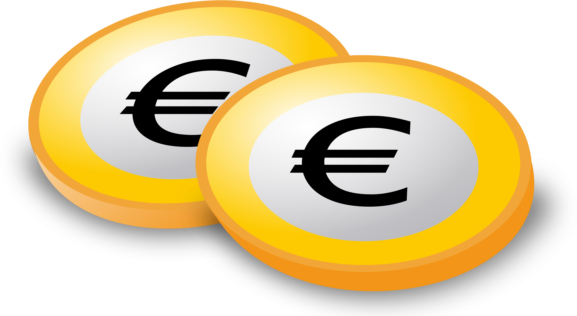 This Free Icons Png Design Of Coins With Euro-sign (2400x1344), Png Download