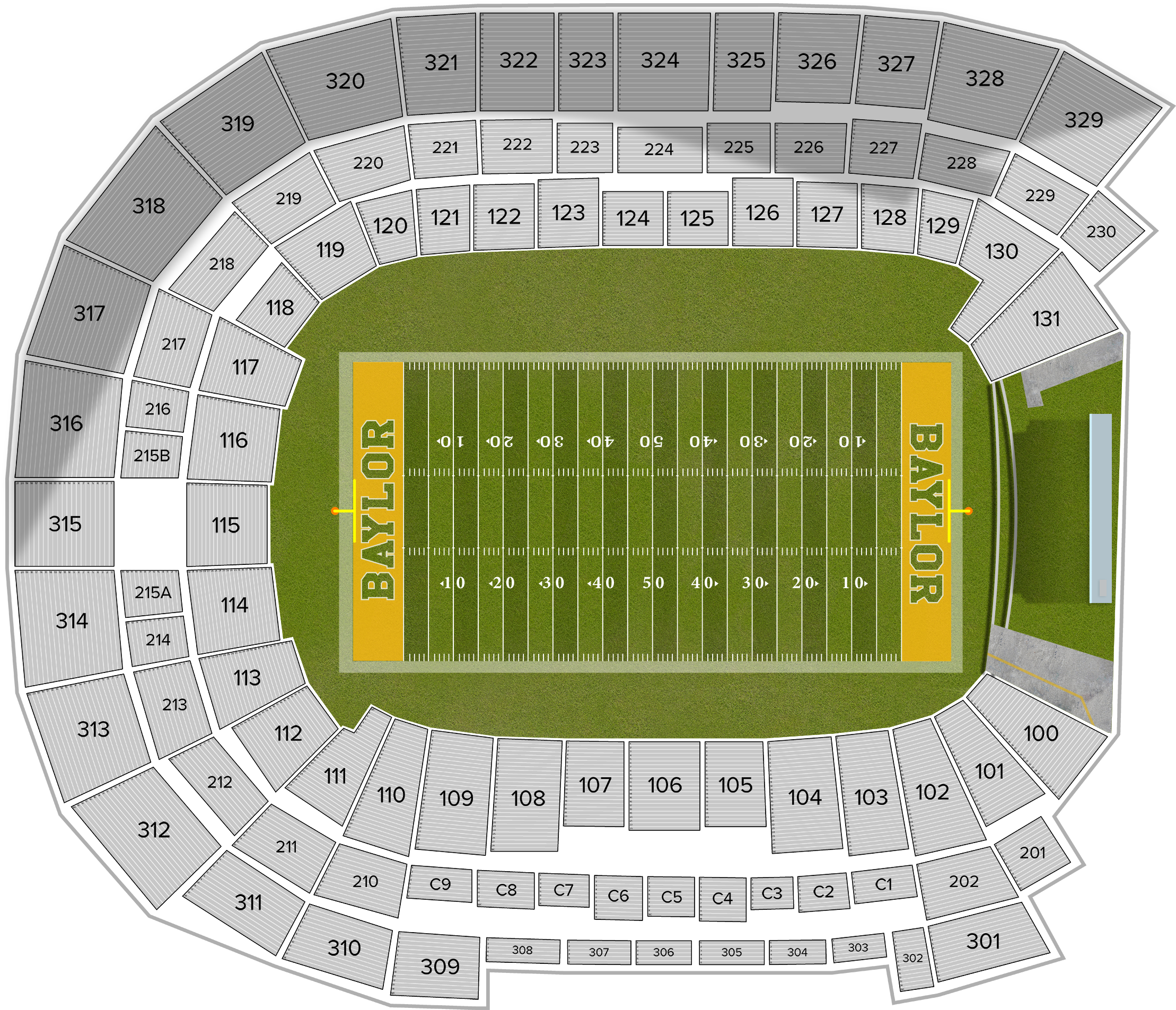 Texas Longhorns At Baylor Football At Mclane Stadium (2560x1936), Png Download