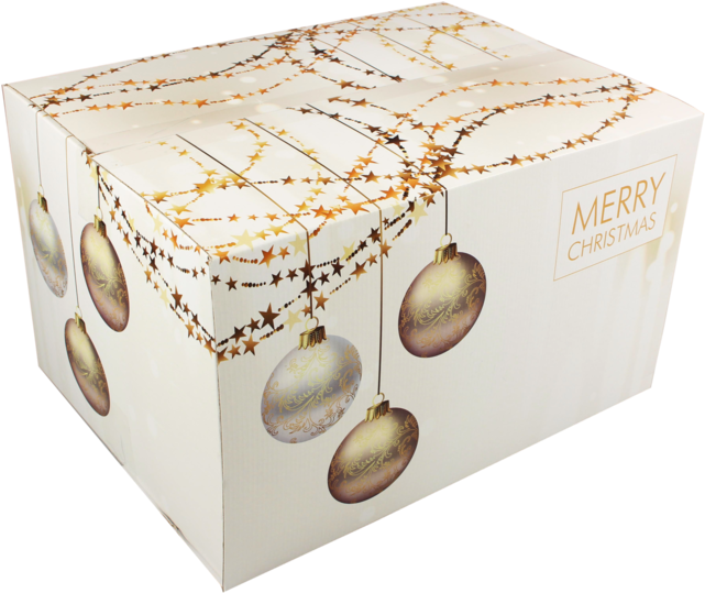 Christmas Gift Box, Golden Bridge, Cardboard, 39x55x30cm, - Kerstpakket Dozen (640x640), Png Download