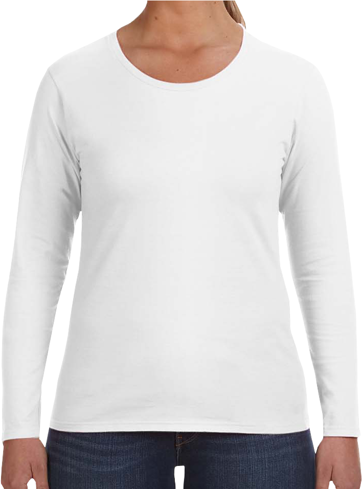Ladies Tops In White Long Sleeve (955x955), Png Download