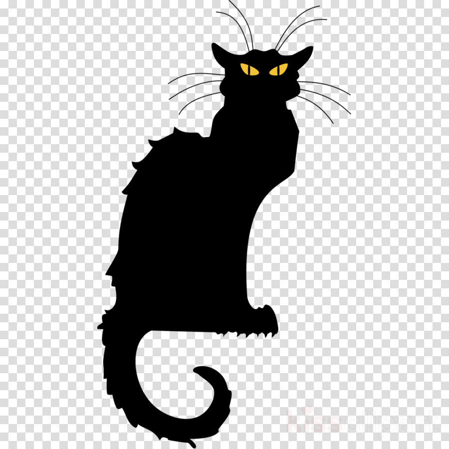 Black Cat Transparent Background Clipart Cat Kitten - Halloween Symbols Clip Art (900x900), Png Download
