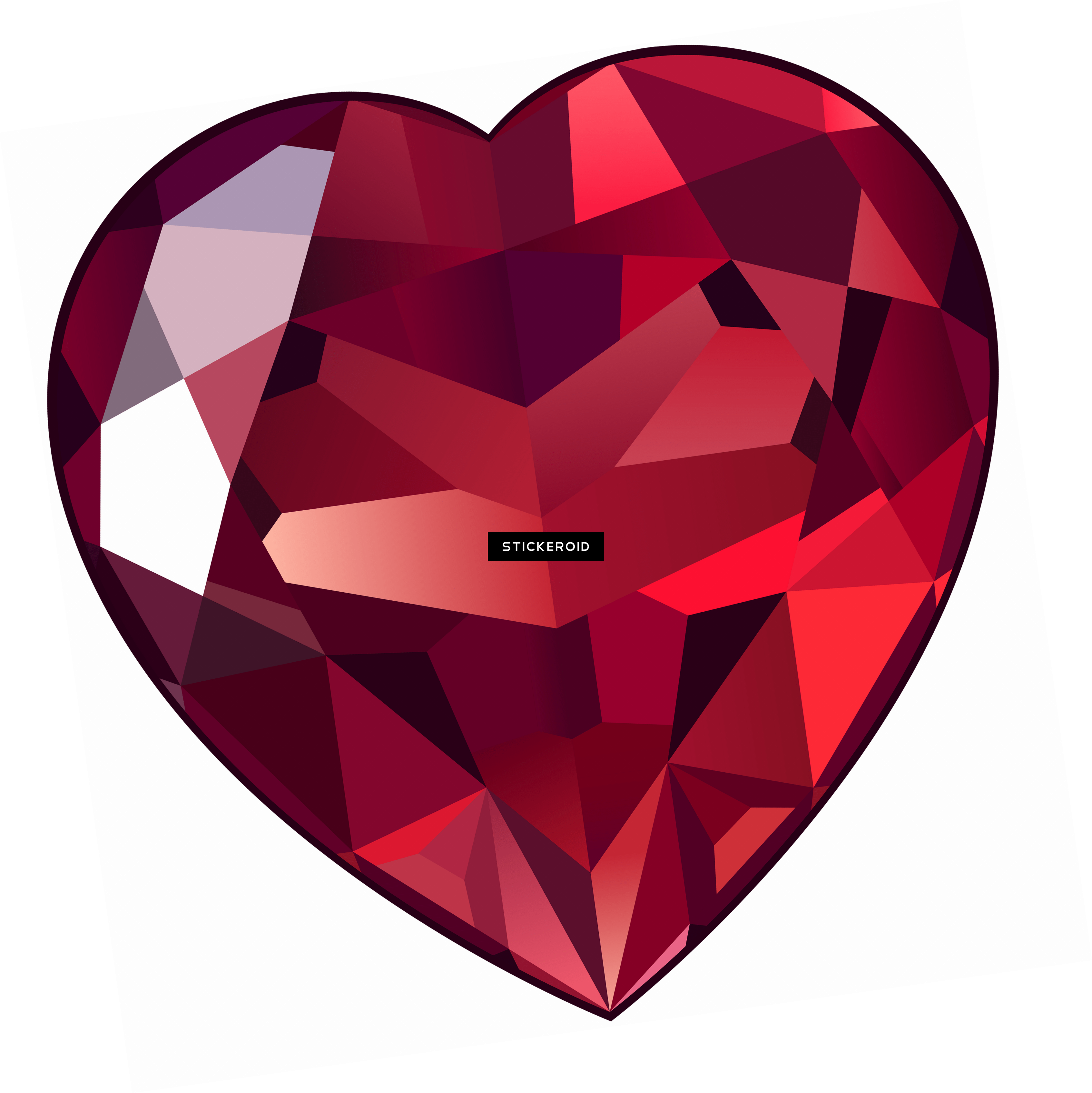 Large Ruby Heart Clipart - Diamond (3387x3388), Png Download
