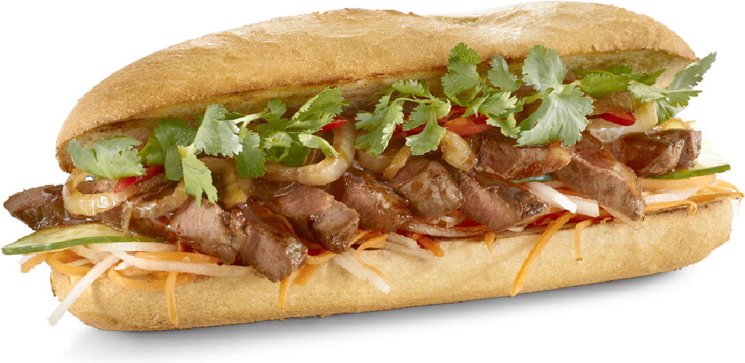 Hero Sandwich Png Png Black And White Library - Vietnamese Banh Mi Png (1200x562), Png Download
