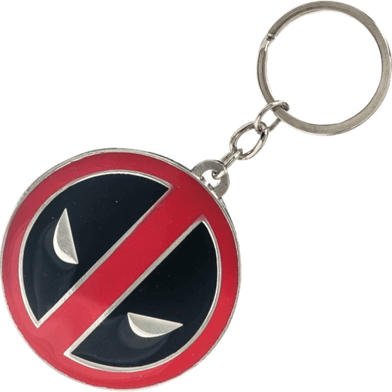Deadpool Logo Metal Keychain - Marvel Comics Deadpool Big Face Symbol Enamel Metal (555x555), Png Download
