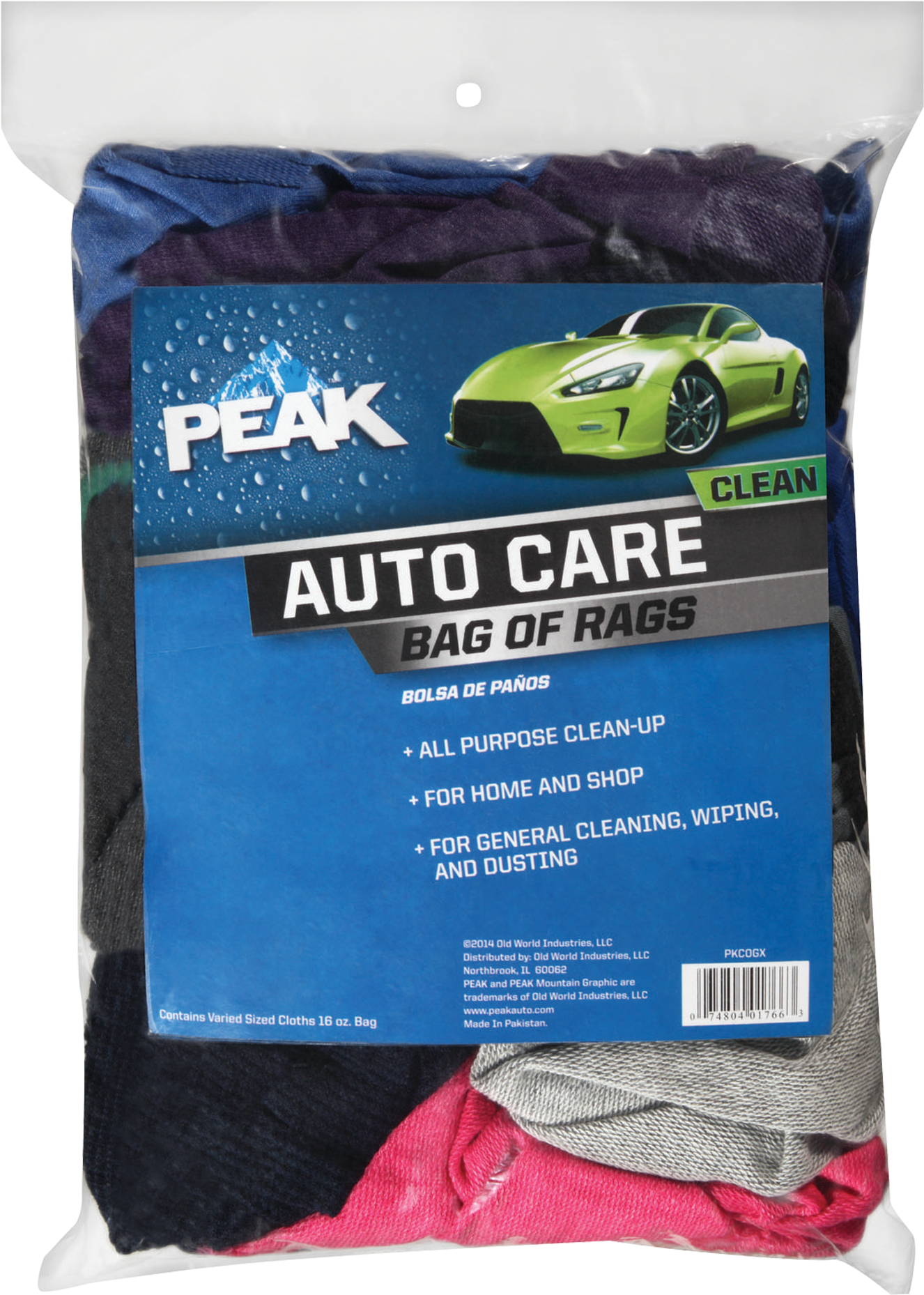 Peak Auto Care Clean Bag Of Rags 16 Oz. Pack (2000x2000), Png Download