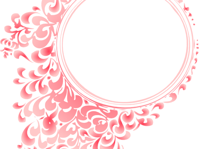 Decoration Clipart Pink Swirl - Circle Flowers Pink Frames Png (640x480), Png Download