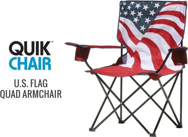 Quik Chair U - Quik Chair Us Flag Folding Chair (870x460), Png Download