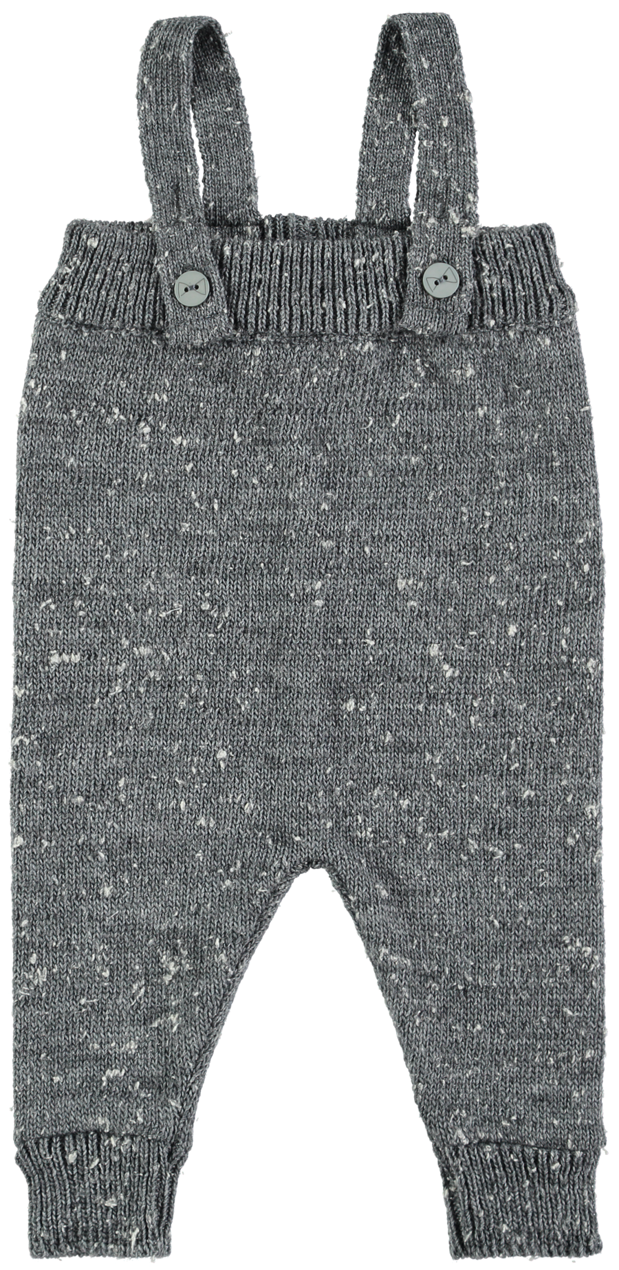 Grey Melange Knit Suspender Romper By Mini Sibling - Romper Suit (900x1847), Png Download