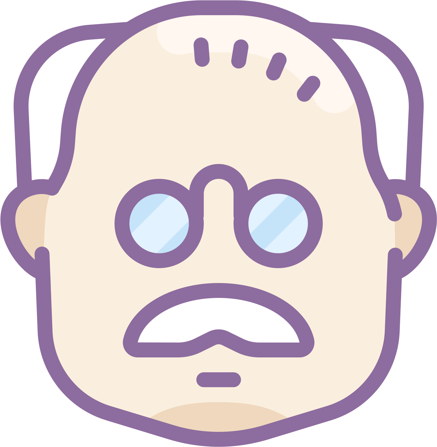 A Logo Of A Head Indicating An Older Man - Clock Clip Art (1600x1600), Png Download