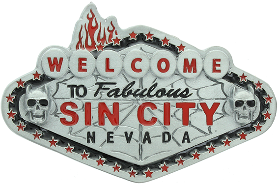Welcome To Sin City Belt Buckle - Welcome To Sin City (600x600), Png Download