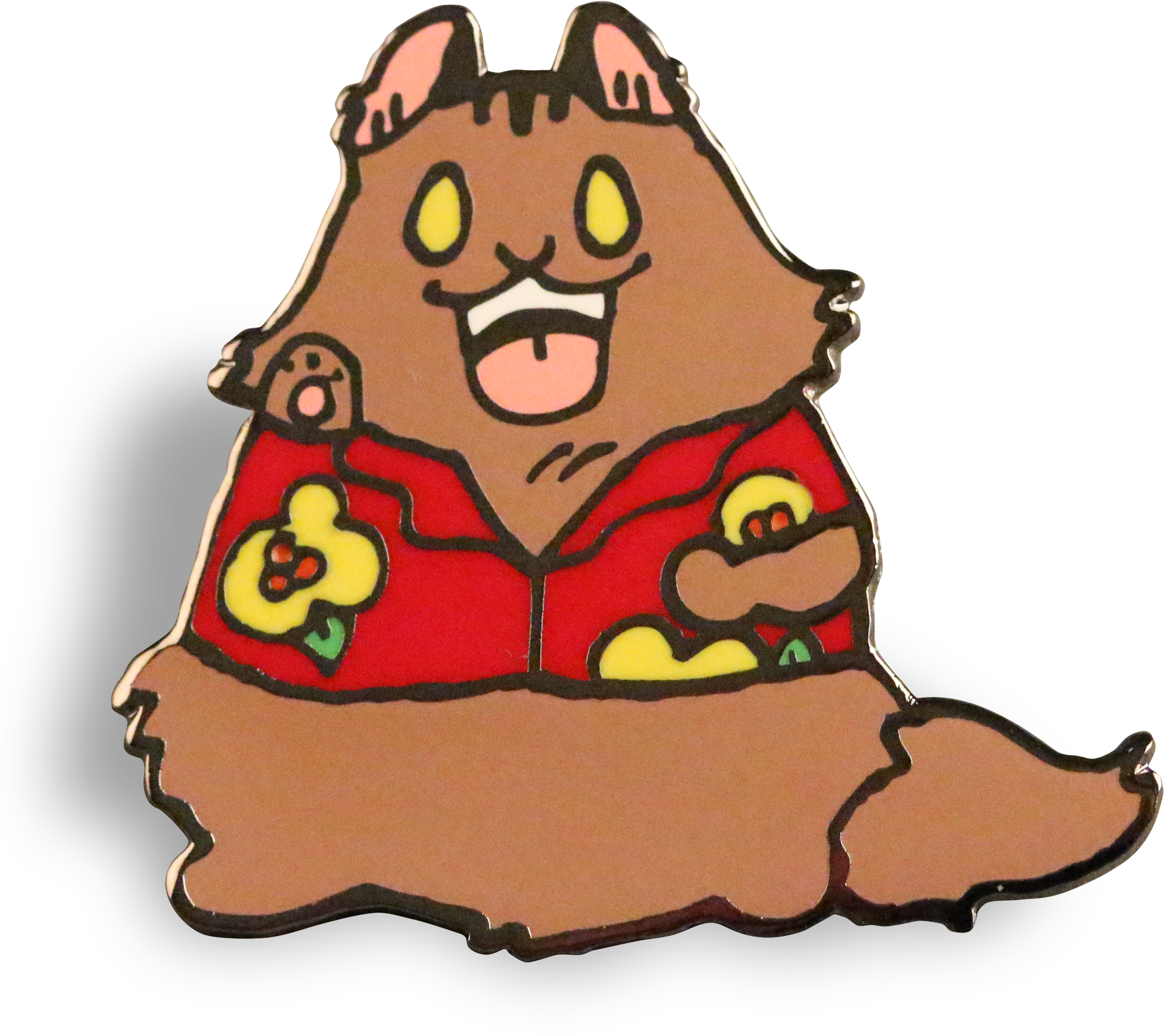 Breaking Cat News Enamel Pin - Cartoon (2567x2567), Png Download