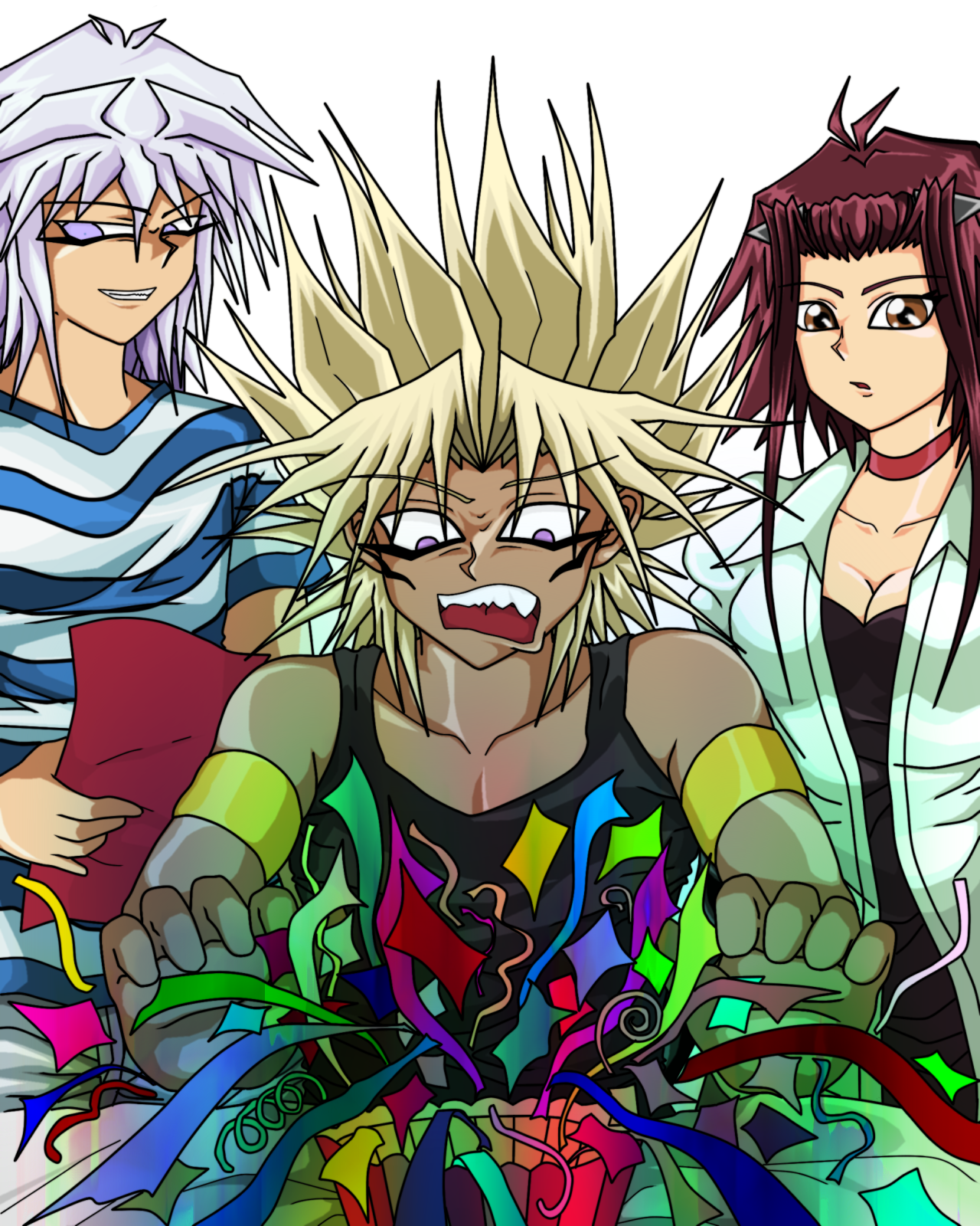 Source Yami Bakura Yami Marik Aki Izayoi Akiza Izinski - Cartoon (1280x1600), Png Download