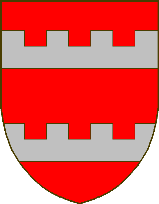 De Gueules À Deux Fasces Crénelées D'argent - Emblem (700x850), Png Download
