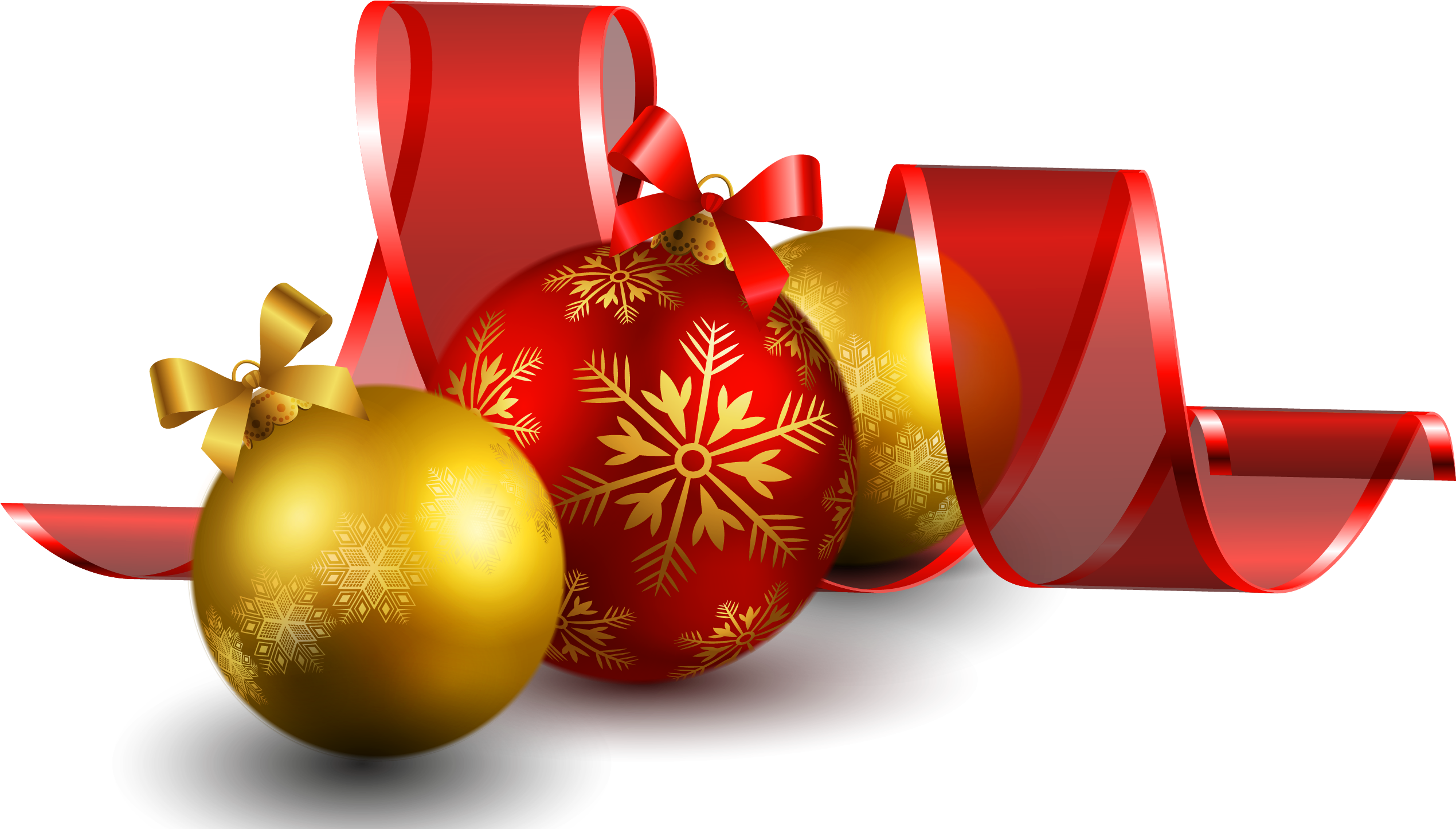 Free Png Christmas Balls With Red Bow Decor Png Images - New Year Images Png (850x495), Png Download