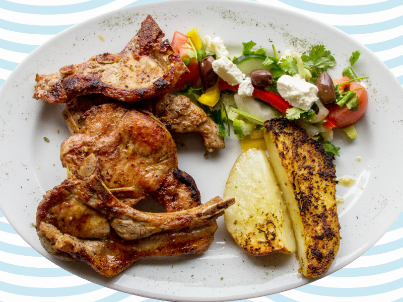 Lamb Chops Top View - Meat Chop (800x600), Png Download