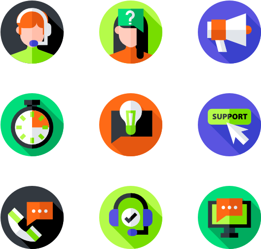 Call Center - Graphic Design Flat Icon (600x564), Png Download