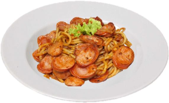 German Sausage Spaghetti - Pasta Pomodoro (600x700), Png Download