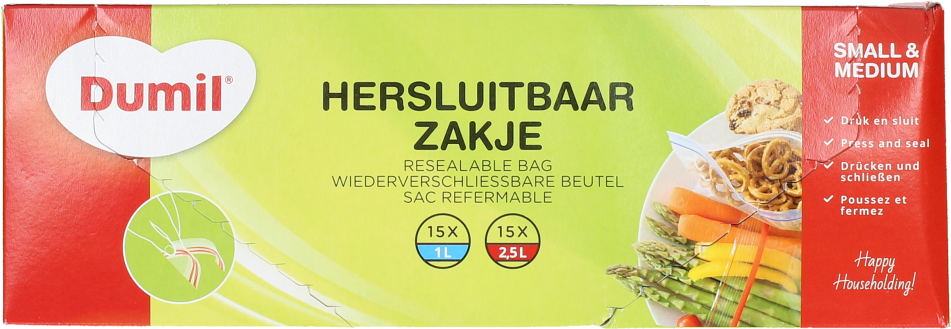 Altijd Handig Deze Hersluitbare Zakjes Van Dumil - Dumil Hersluitbare Zakjes 30st (1000x1000), Png Download