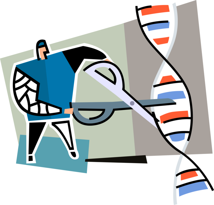 Vector Illustration Of Biological Geneticist Scientist - Dna Cortar E Colar (731x700), Png Download