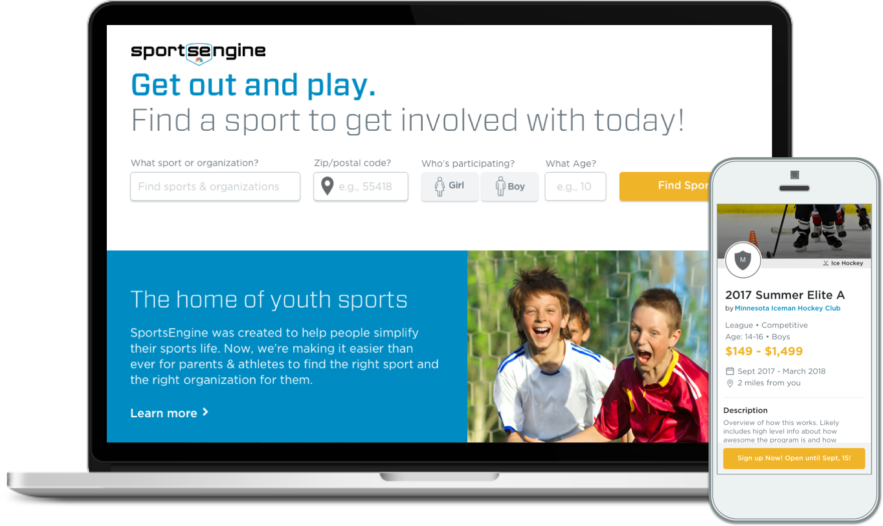 Sportsengine Launches North America's Largest Youth - Sports (1761x1050), Png Download