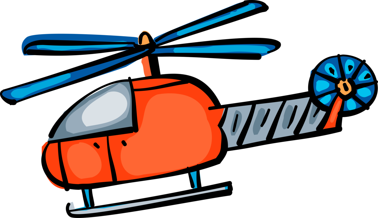 Vector Illustration Of Helicopter Rotorcraft Applies (1214x700), Png Download