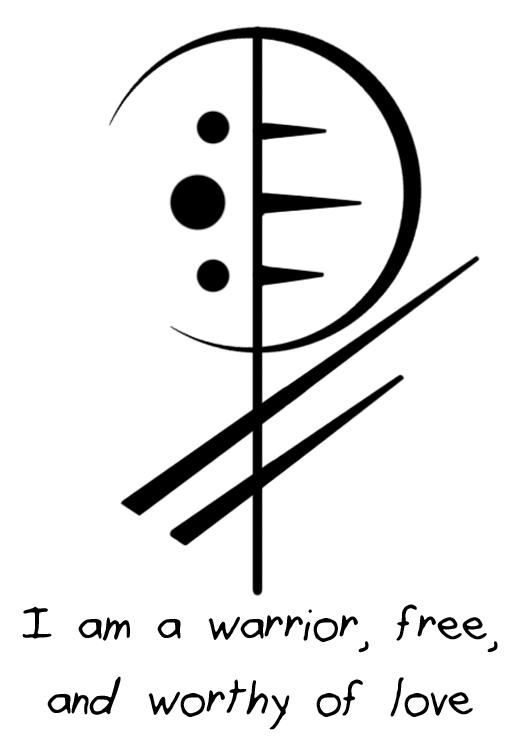 “i Am A Warrior, Free, And Worthy Of Love” Sigil Requested - Tattoo Symbol For Warrior (750x750), Png Download